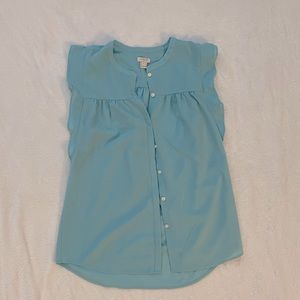 J Crew Flutter Sleeve Button Down Shirt